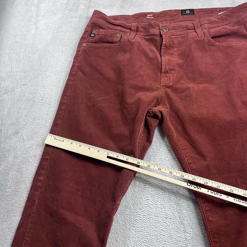 AG Adriano Goldschmied Men's Size 36x28* Tellis Modern Slim Red Corduroy Pants
